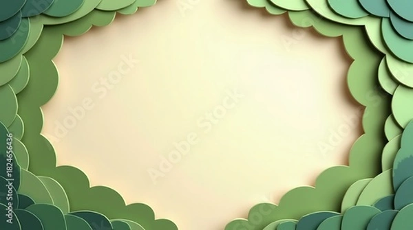 Fototapeta Use this stunning green scalloped frame, purpose for background
