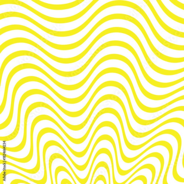 Fototapeta  Abstract yellow colour wave arc line pattern with white colour background suitable for fashion textiles, graphics.