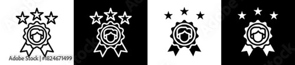 Fototapeta Brand Identity Icon Set In Black And White Filled Style Collection 