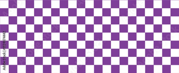 Obraz vector of panorama of purple and white chessboard background. pattern for fashion, border, cloth, flag, wrapping paper, cover skin, table cloth, scene. flag.