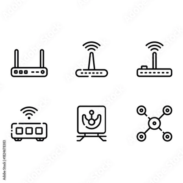 Fototapeta Abstract geometric pattern with vibrant color accents and clean lines