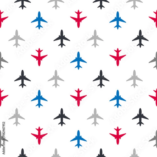 Obraz Vector seamless pattern with color flat planes