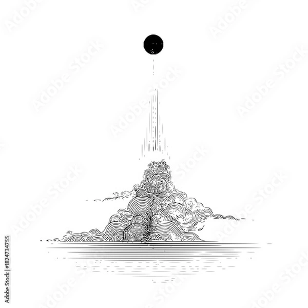 Fototapeta Completely dark abstract background presenting a solid black color with no discernible features or textures, perfect for overlays or text