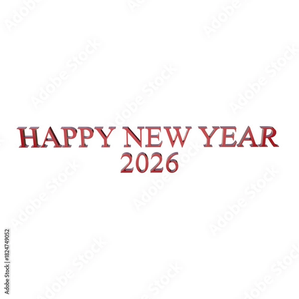 Obraz Happy new year ,2026 text with festive glitter effect ,png,2026