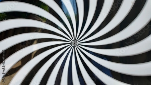 Fototapeta Spiral Swirl Radial Hypnotic Psychedelic illusion rotating background Vector black and white quality vector illustration cut