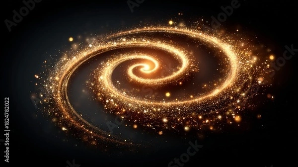 Obraz Mesmerizing vortex made of glittering particles spirals against a black background