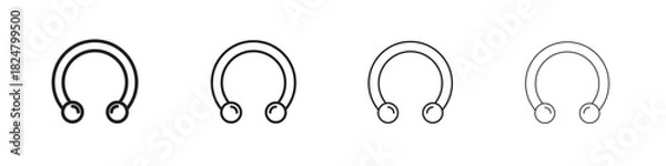 Obraz Piercing icons vector logo illustration simple design. Web UI design.