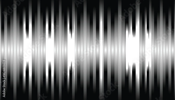 Fototapeta Abstract Black and White Geometric Pattern with Vertical Stripes and Light Gradients vector illustration