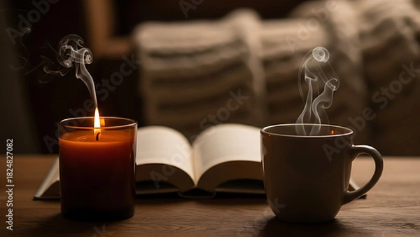 Fototapeta Candle and mug