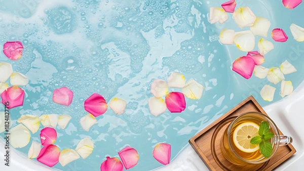 Fototapeta Rose bath tea