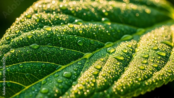 Fototapeta Leaf with dew