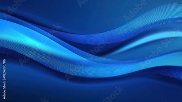 Fototapeta Abstract blue wave patterns background design for modern art or technology use