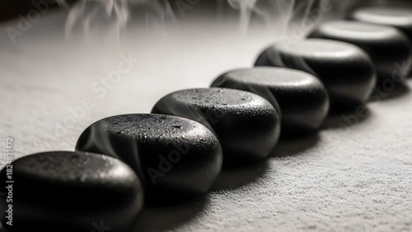 Fototapeta Hot stone row