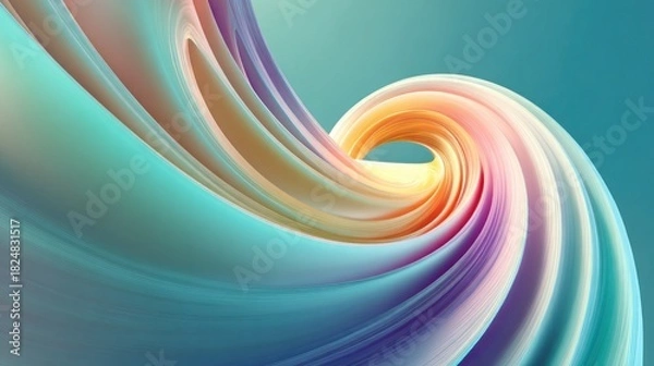 Obraz Abstract swirl of colorful waves with gradient colors and soft lighting