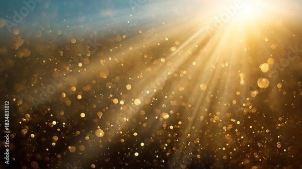 Fototapeta Abstract golden light and bokeh effect background ideal for various concepts