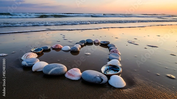 Fototapeta Heart on beach