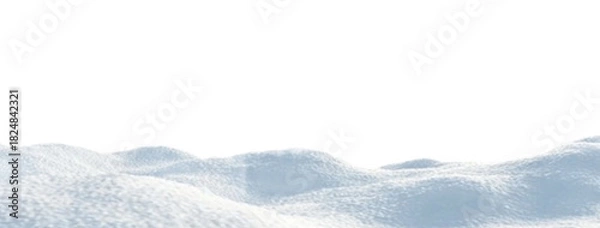 Obraz Png Frozen Snowdrifts and Powder Texture on Transparent Background. Realistic Winter Snowfall with Soft Snowy Banks	