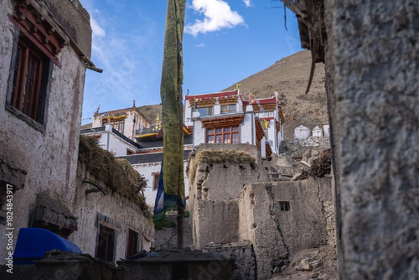 Fototapeta Rumbak, India - September 14, 2024: View of Rumbak village in Hemis National Park in Ladakh district
