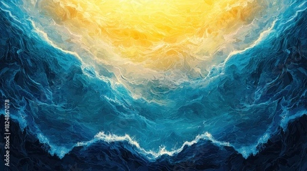 Fototapeta Abstract celestial landscape with vibrant colors.