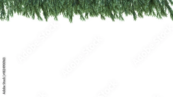 Obraz A green garland on a white background