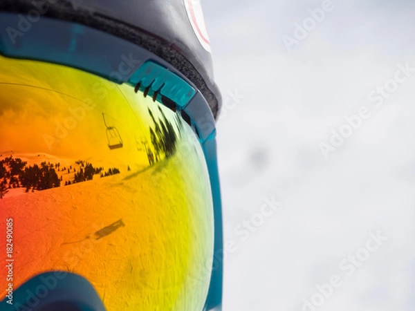 Obraz Reflection of a ski lifts in googles