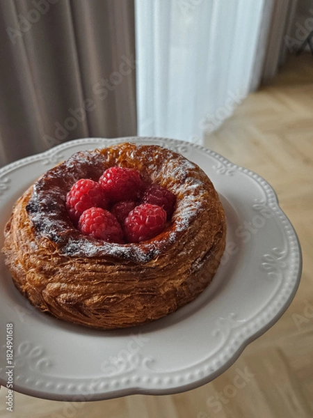 Obraz chocolate cake with raspberries