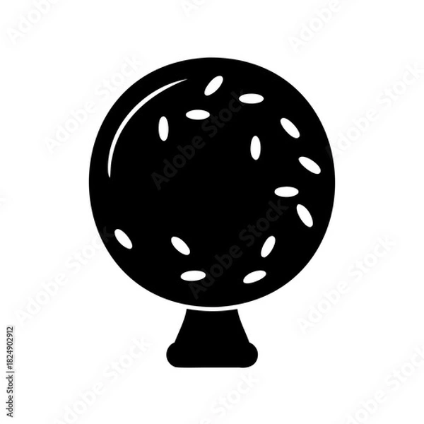 Fototapeta Golf ball on tee flat icon vector illustration graphic. Vector, illustration