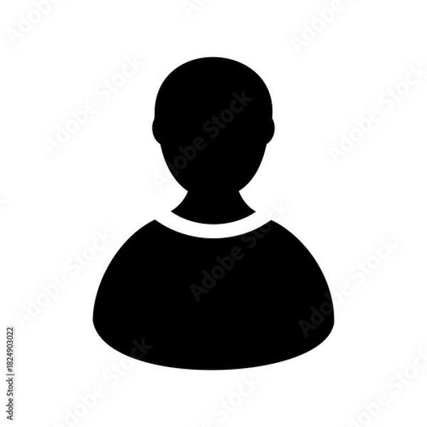 Fototapeta Simple generic user profile person icon avatar silhouette Vector, illustration