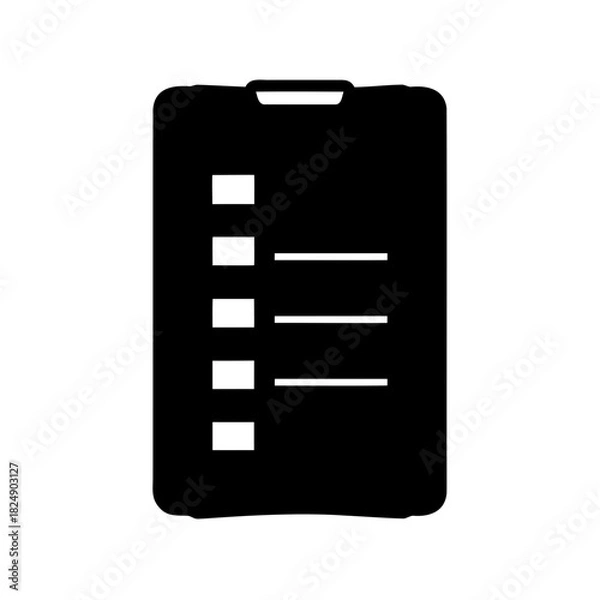 Fototapeta Essential checklist icon on clipboard for task management Vector, illustration