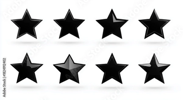 Obraz Star Icons Set Isolated on White