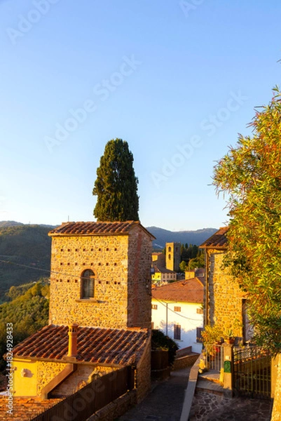 Obraz Scenic Medieval Village at Sunset