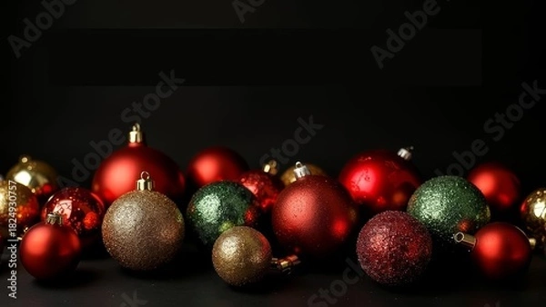 Obraz red christmas balls