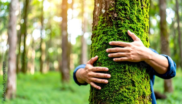 Obraz Mensch umarmt Baum