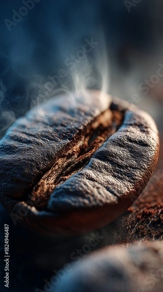 Obraz Fresh roasted coffee bean with flavorful aroma ready to brew