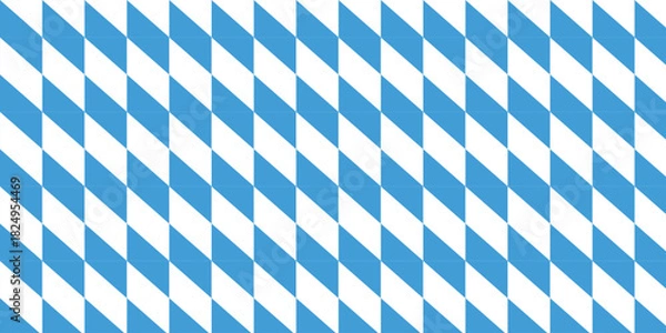 Obraz Bavarian Oktoberfest seamless pattern with blue and white rhombus Flag of Bavaria Oktoberfest blue checkered background Wallpaper Vector old diamonds background	