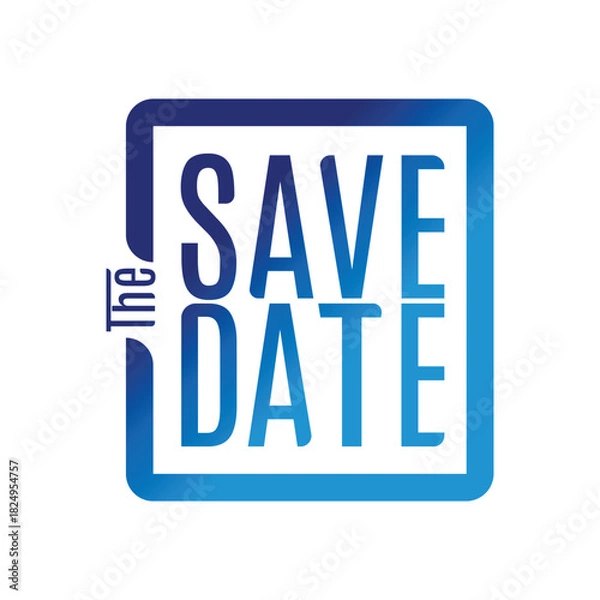 Obraz Save the date banner. Can be used for business, marketing and advertising. logo graphic design of event summit made for Technology and upcoming events. Vector EPS 10	