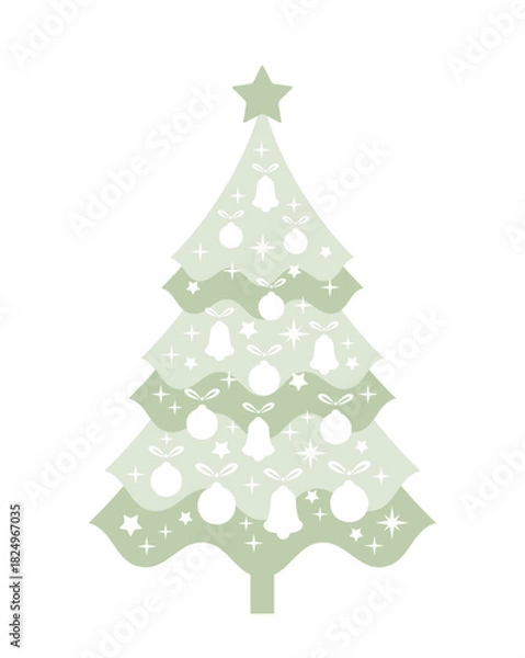 Fototapeta christmas tree isolated on white background