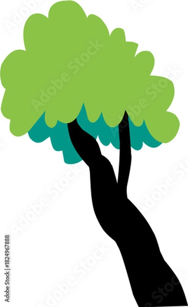 Obraz cute cartoon trees suitable for environment background object