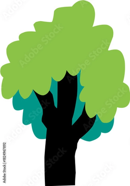 Obraz cute cartoon trees suitable for environment background object