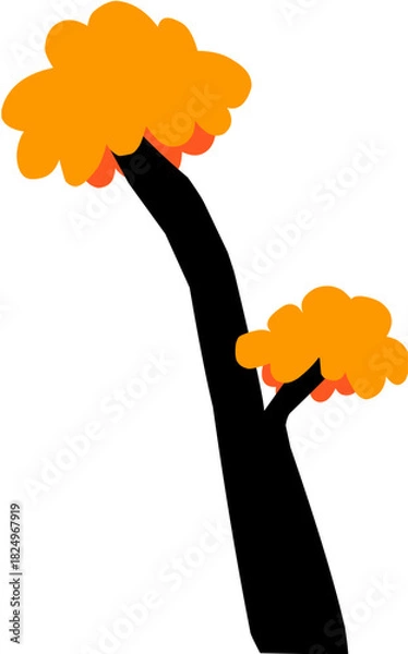 Obraz cute cartoon trees suitable for environment background object