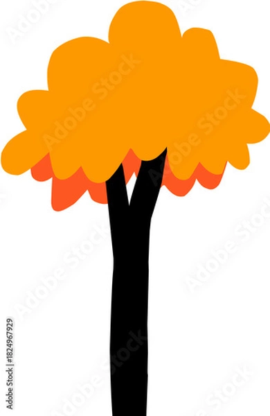 Obraz cute cartoon trees suitable for environment background object