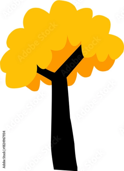 Obraz cute cartoon trees suitable for environment background object