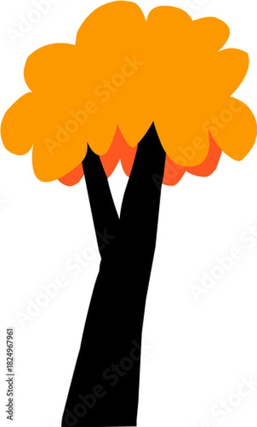 Obraz cute cartoon trees suitable for environment background object