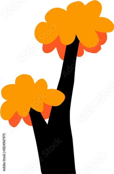 Obraz cute cartoon trees suitable for environment background object