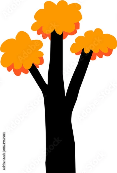 Obraz cute cartoon trees suitable for environment background object