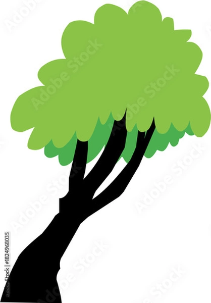 Obraz cute cartoon trees suitable for environment background object