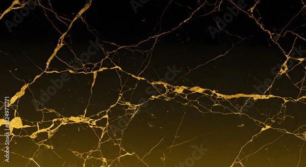 Fototapeta Luxurious black and gold marble texture with intricate golden veins, an elegant and sophisticated abstract background for design projects and opulent decor