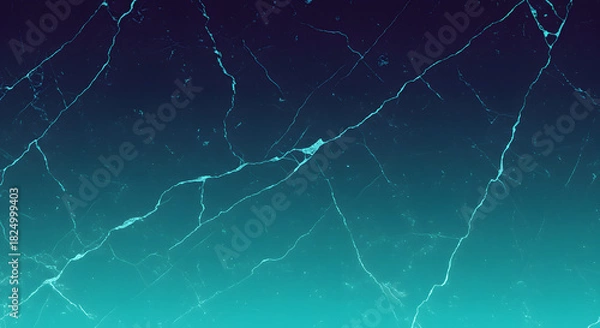 Fototapeta Abstract dark blue to teal gradient background with intricate white cracklike lines, resembling frozen ice, fractured glass, or a digital network pattern