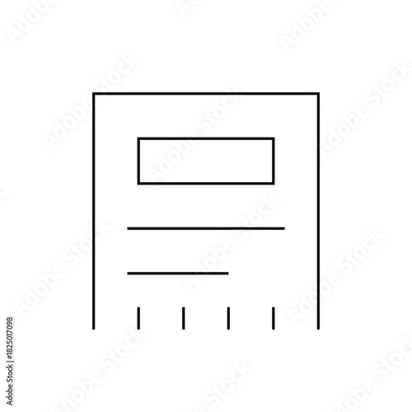 Fototapeta Illustration of a flyer or poster with a rectangular header and tear off strips at the bottom edge design