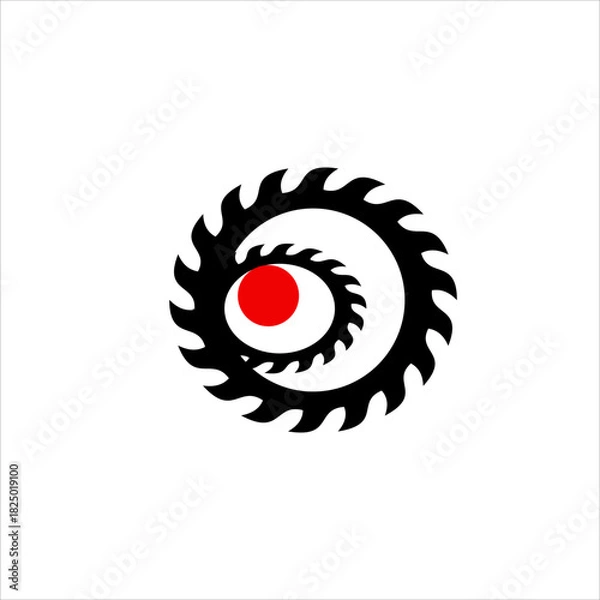 Obraz Unique eye logo design with saw blade.